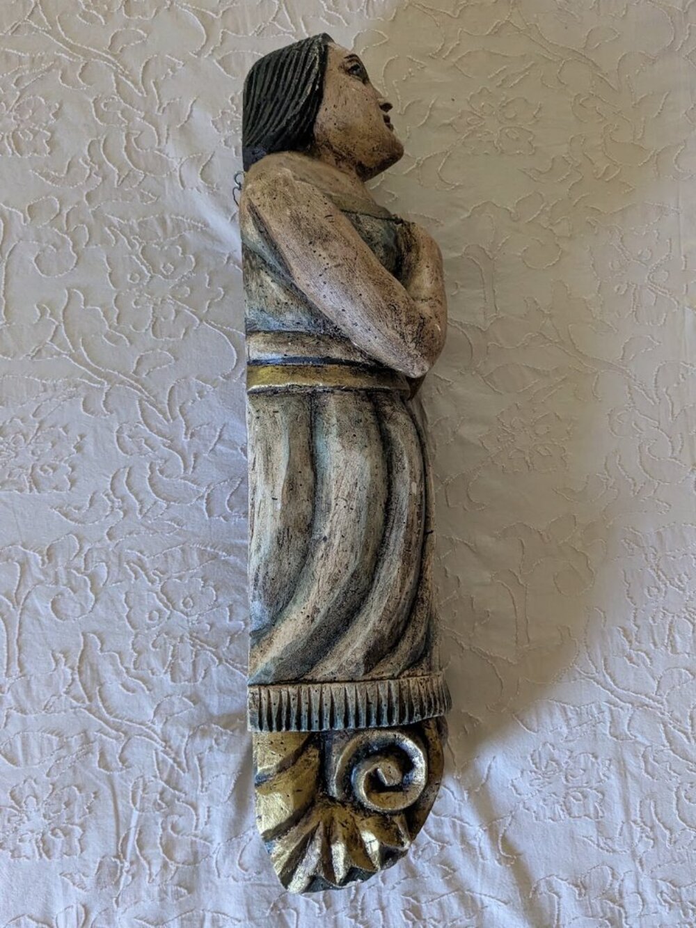 19th Century Antique Polychrome Santo Wall Hanging